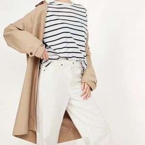 2 Pack Old Navy Vintage Black And White Striped Tee And White Tee